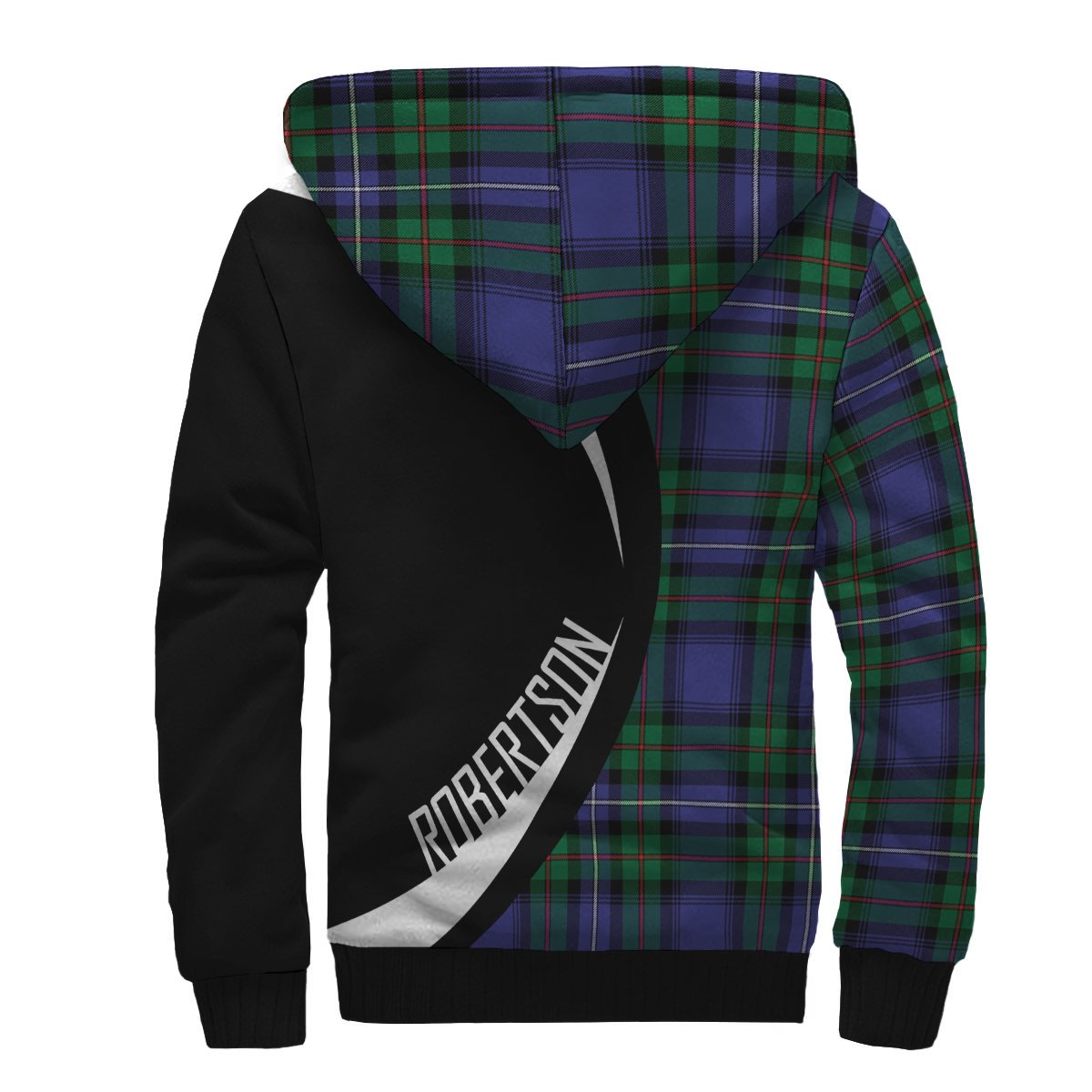 Robertson Hunting Modern Tartan Crest Sherpa Hoodie - Circle Style