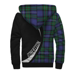 Robertson Hunting Modern Tartan Crest Sherpa Hoodie - Circle Style