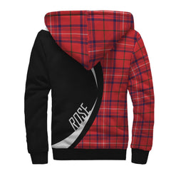 Rose Modern Tartan Crest Sherpa Hoodie - Circle Style