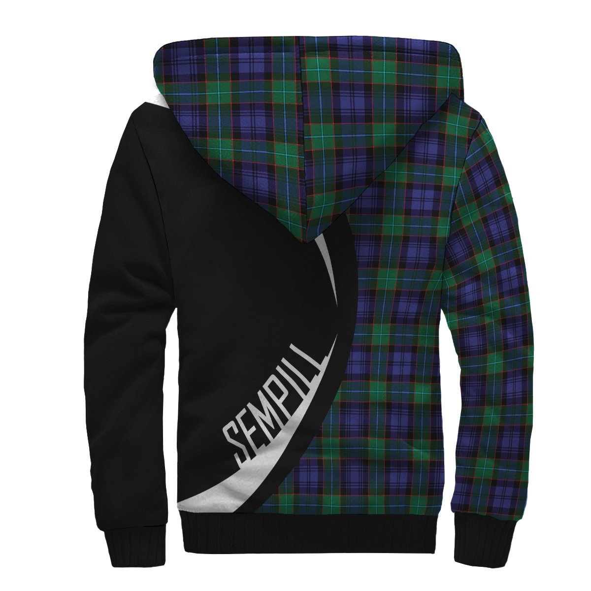 Sempill Modern Tartan Crest Sherpa Hoodie - Circle Style