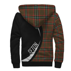 Seton Hunting Modern Tartan Crest Sherpa Hoodie - Circle Style