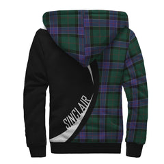 Sinclair Hunting Modern Tartan Crest Sherpa Hoodie - Circle Style