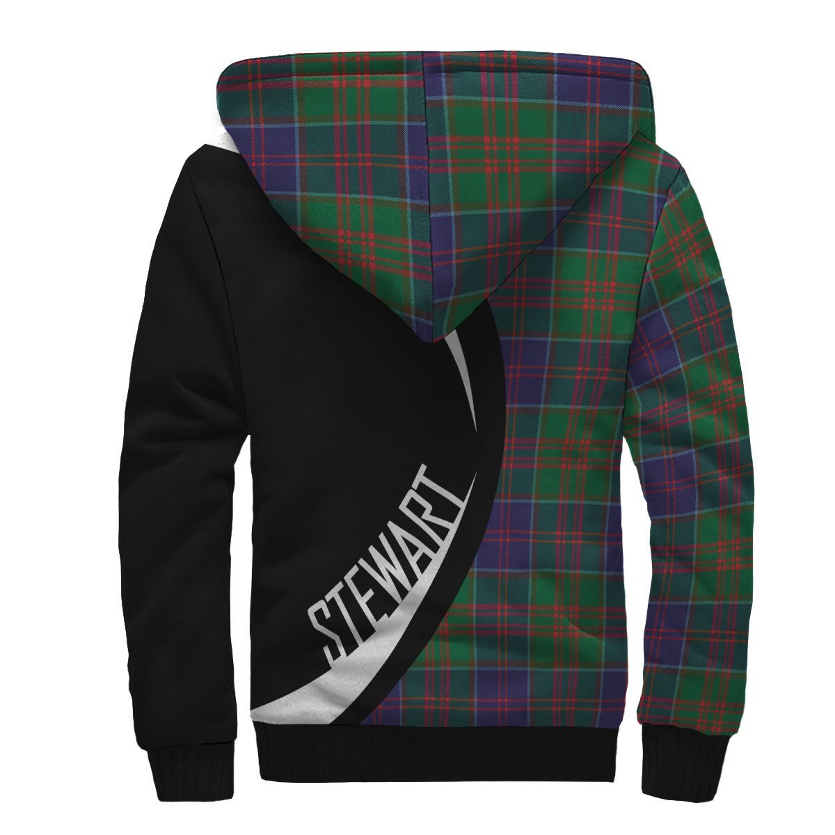 Stewart of Appin Hunting Modern Tartan Crest Sherpa Hoodie - Circle Style