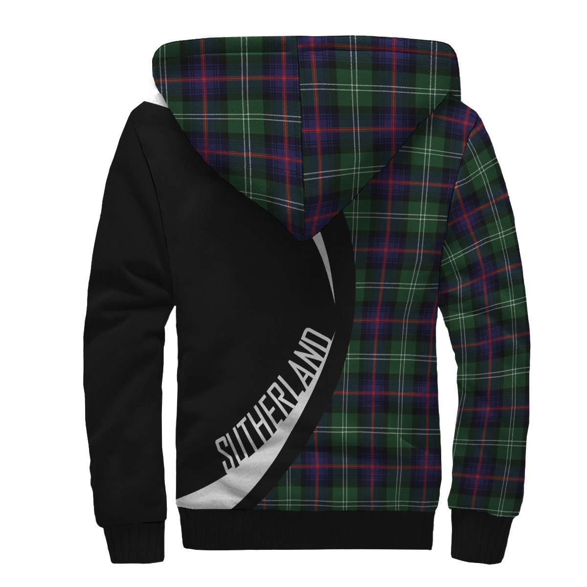 Sutherland Modern Tartan Crest Sherpa Hoodie