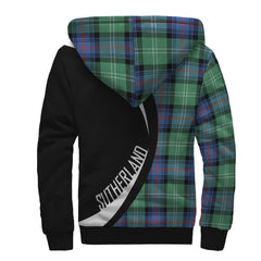 Sutherland Old Ancient Tartan Crest Sherpa Hoodie - Circle Style