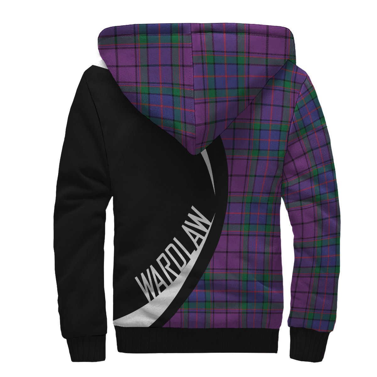 Wardlaw Modern Tartan Crest Sherpa Hoodie - Circle Style