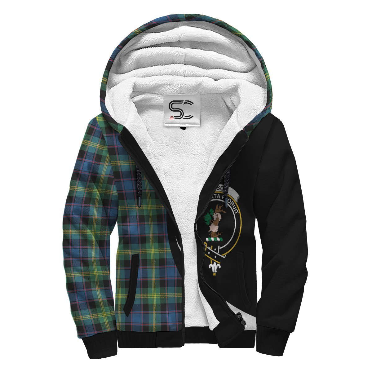 Watson Ancient Tartan Crest Sherpa Hoodie - Circle Style