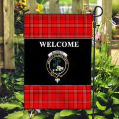 Burnett Tartan Crest Black Garden Flag