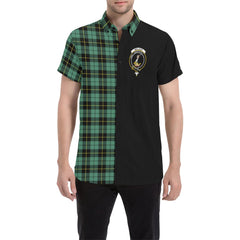 Wallace Hunting Ancient Tartan Men Shirt Haft Style