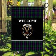 Calder Tartan Crest Black Garden Flag