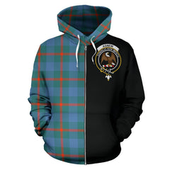 Agnew Ancient Tartan Crest Zipper Hoodie - Half Of Me Style