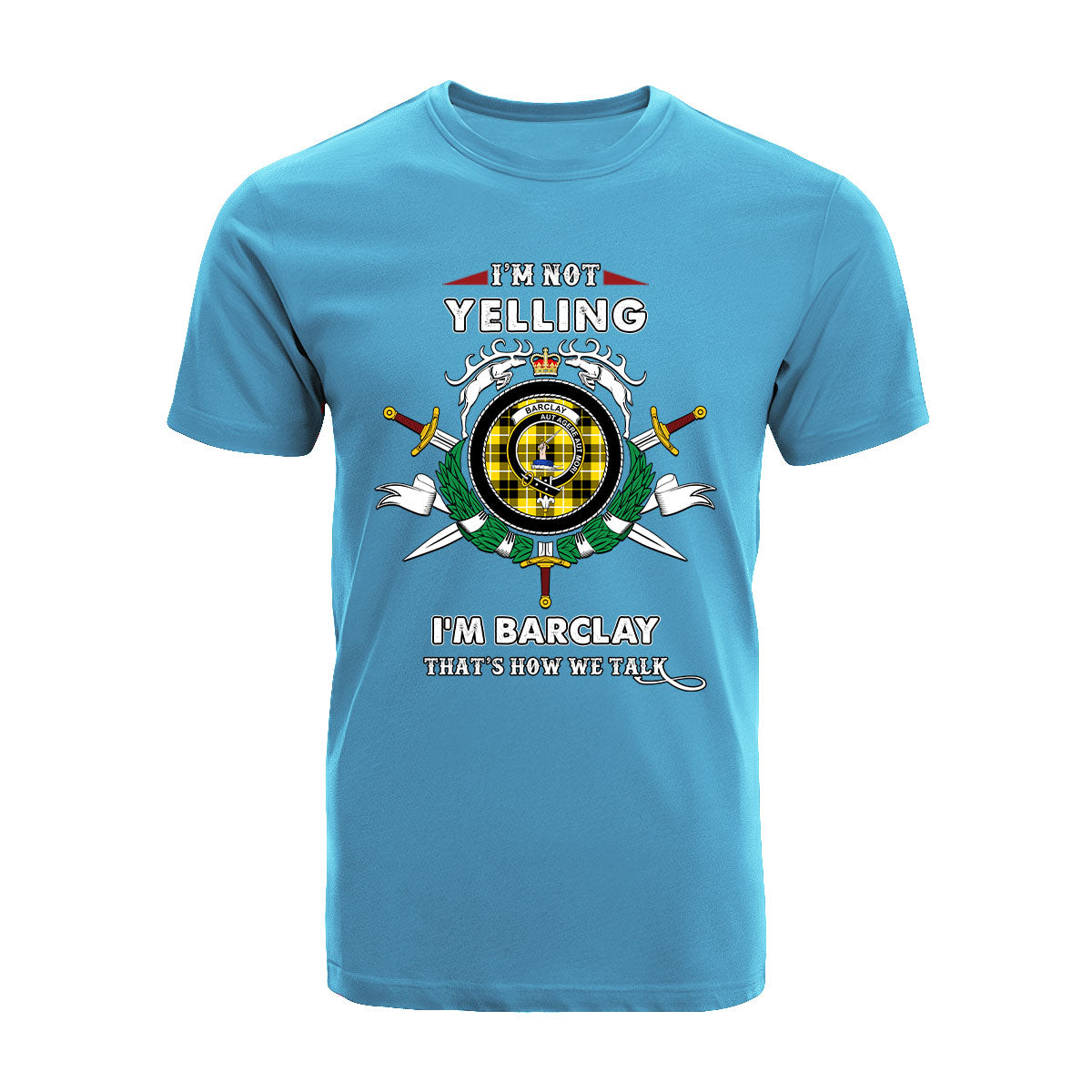 Barclay Tartan Crest T-shirt - I'm not yelling style