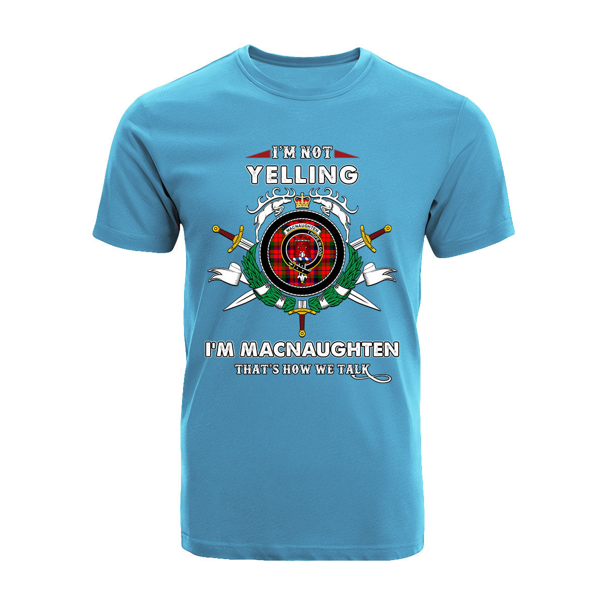 MacNaughten Tartan Crest T-shirt - I'm not yelling style