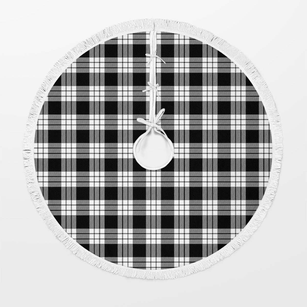 MacFarlane Black _ White Tartan Christmas Tree Skirt