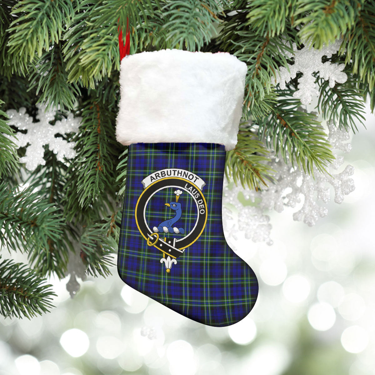 Arbuthnot Modern Tartan Crest Christmas Stocking