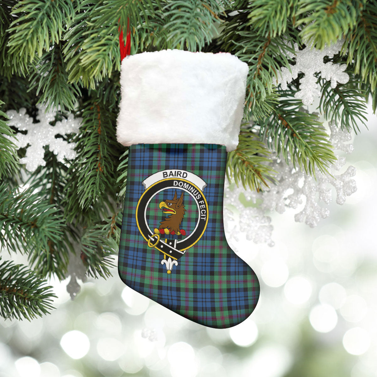 Baird Ancient Tartan Crest Christmas Stocking