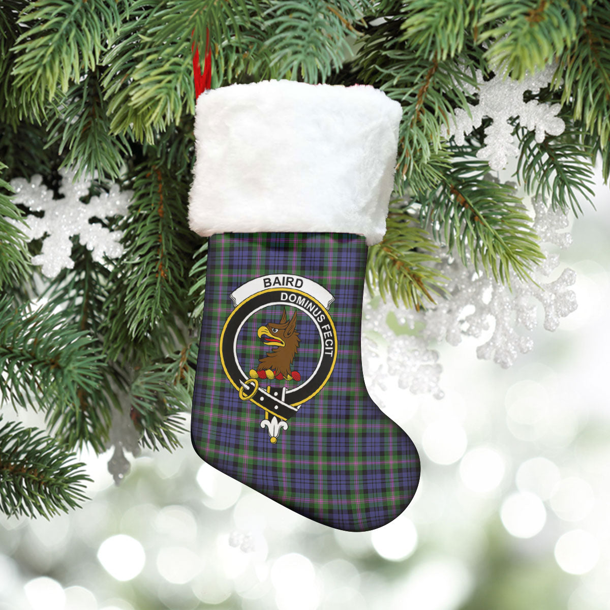 Baird Modern Tartan Crest Christmas Stocking