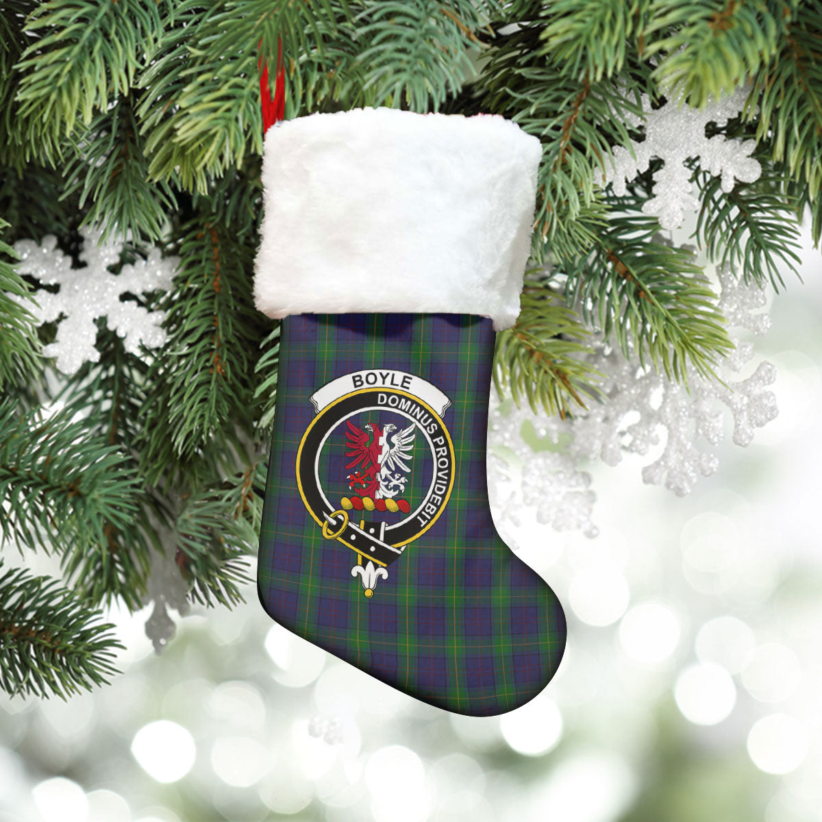 Boyle Tartan Crest Christmas Stocking