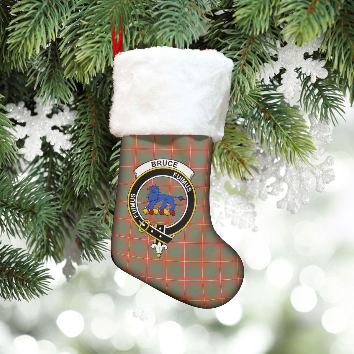 Bruce Ancient Tartan Crest Christmas Stocking