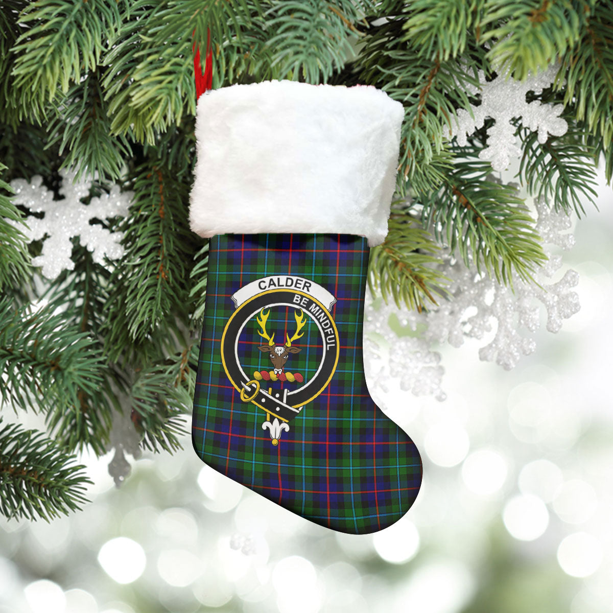 Calder Tartan Crest Christmas Stocking