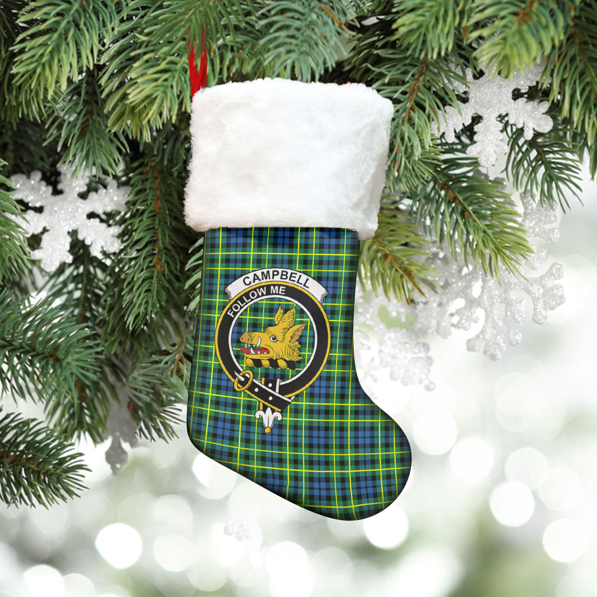 Campbell of Breadalbane Ancient Tartan Crest Christmas Stocking