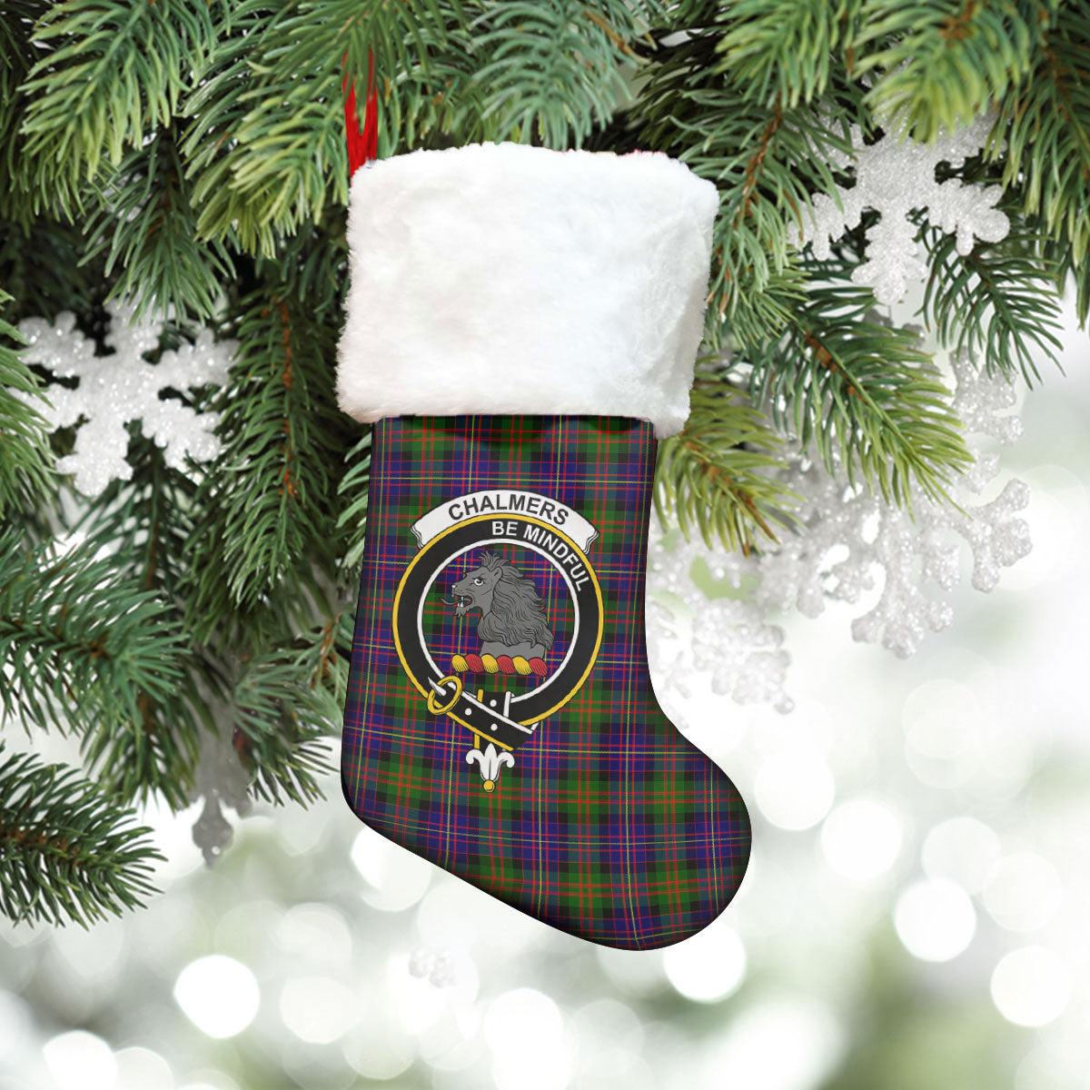 Chalmers Tartan Crest Christmas Stocking