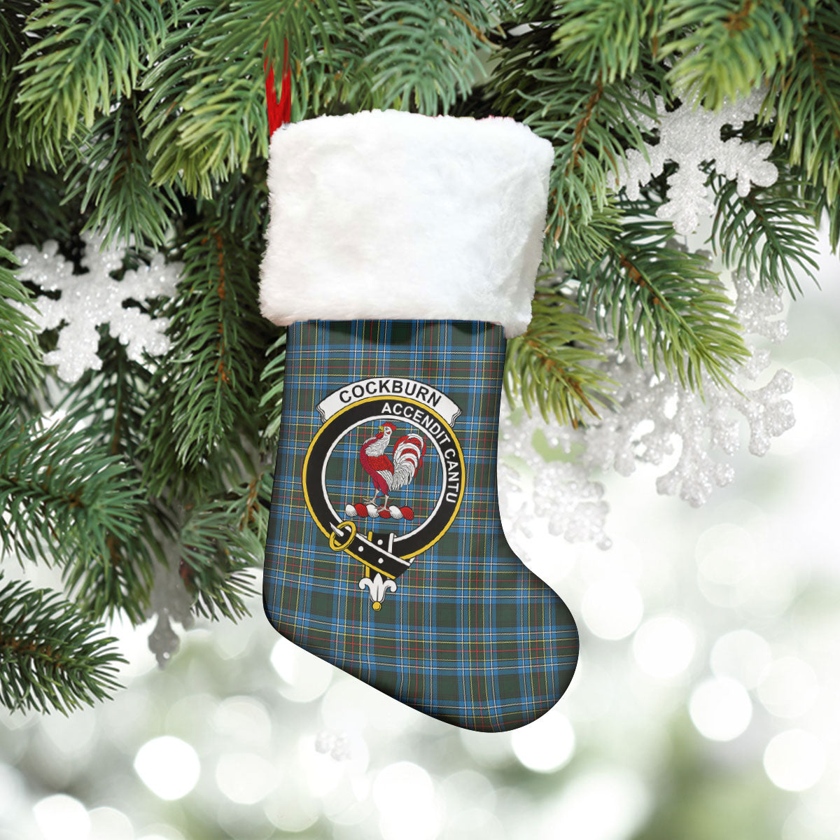 Cockburn Modern Tartan Crest Christmas Stocking