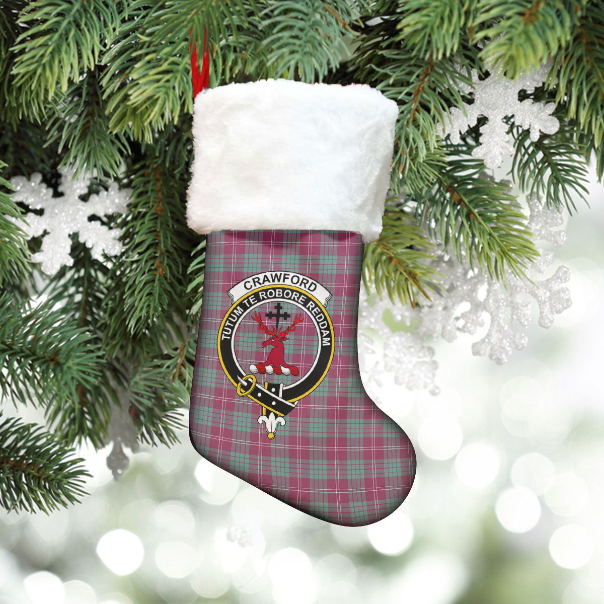 Crawford Ancient Tartan Crest Christmas Stocking