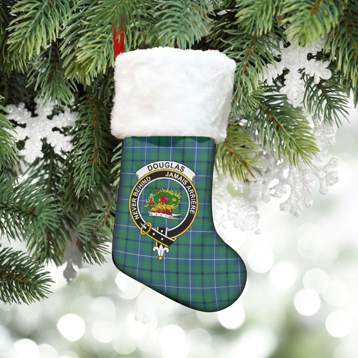 Douglas Ancient Tartan Crest Christmas Stocking