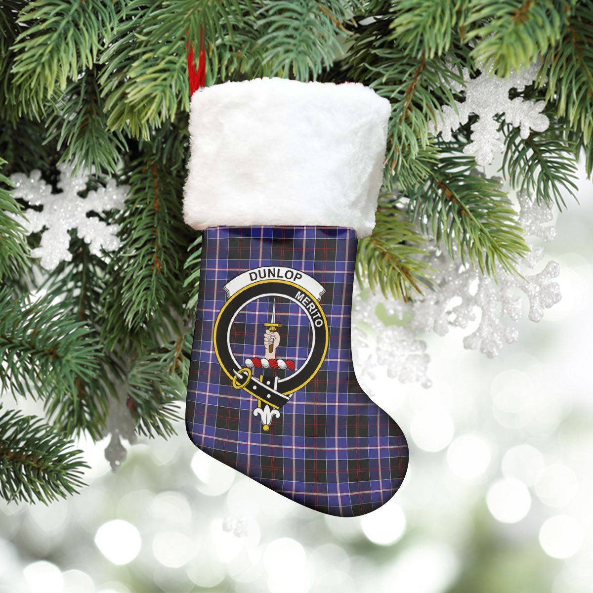 Dunlop Modern Tartan Crest Christmas Stocking