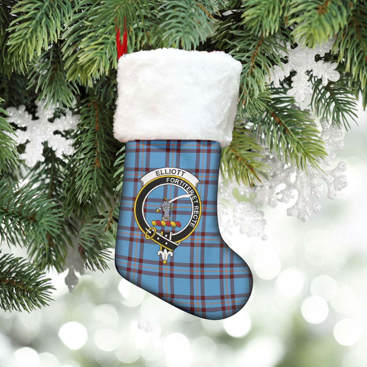 Elliott Ancient Tartan Crest Christmas Stocking