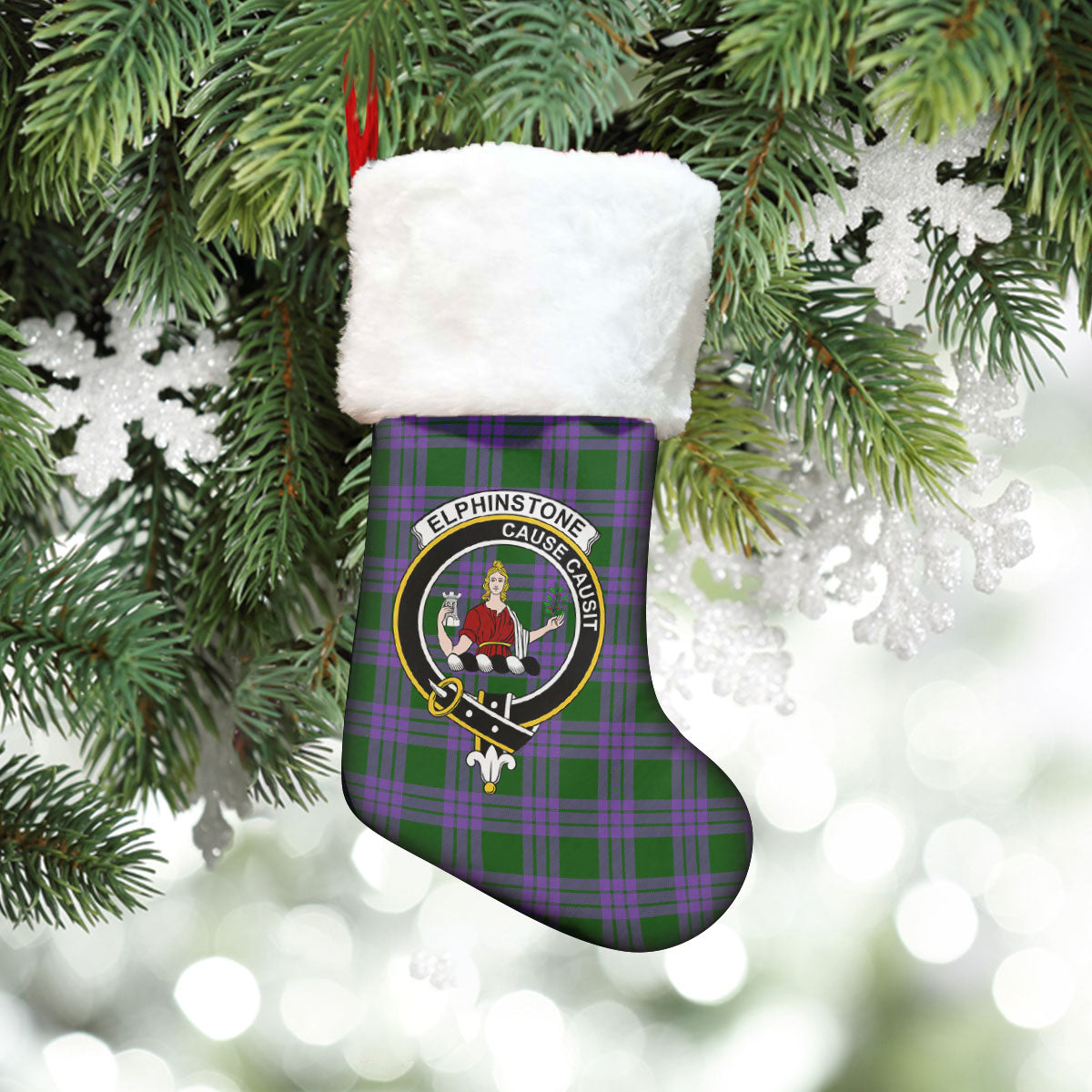 Elphinstone Tartan Crest Christmas Stocking