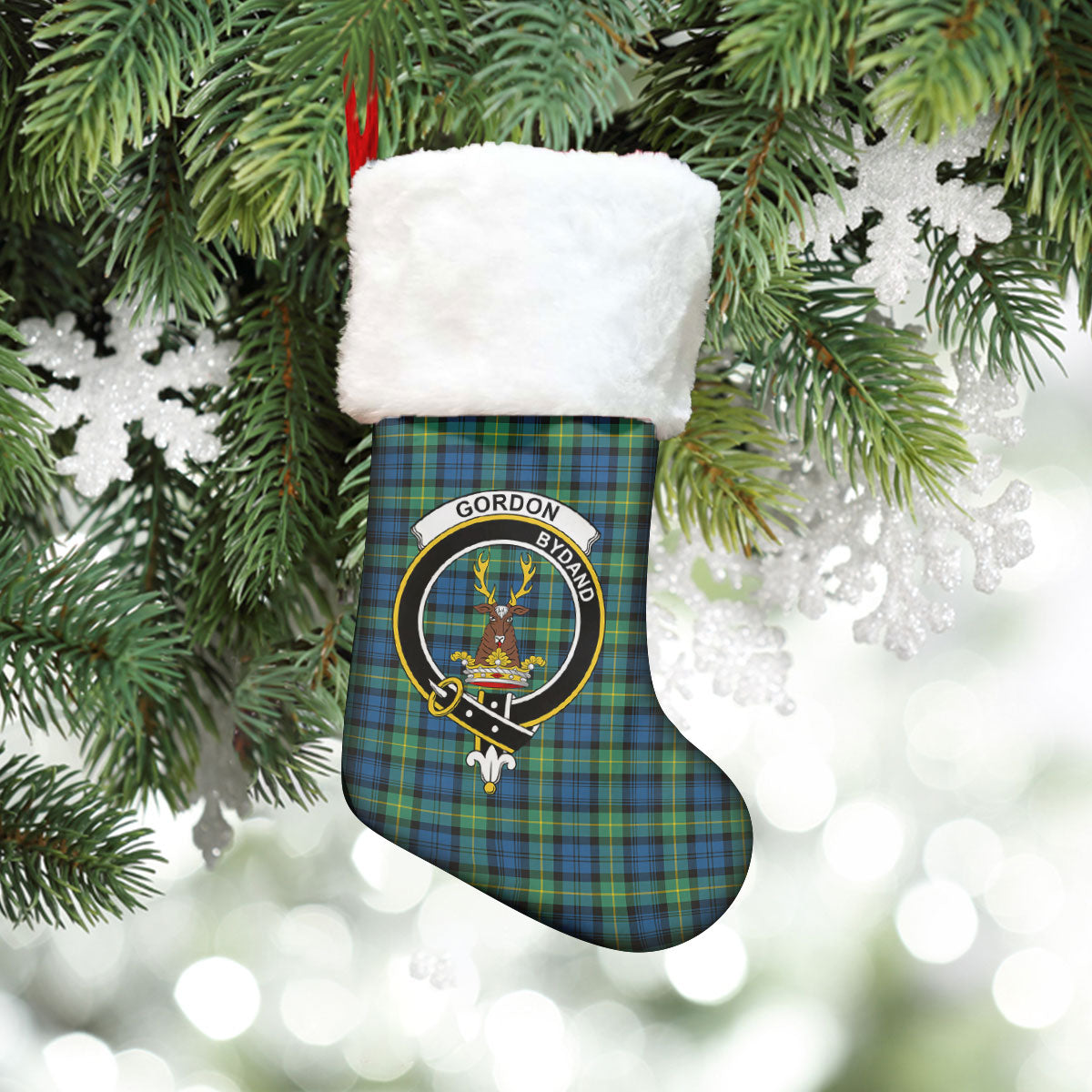 Gordon Ancient Tartan Crest Christmas Stocking