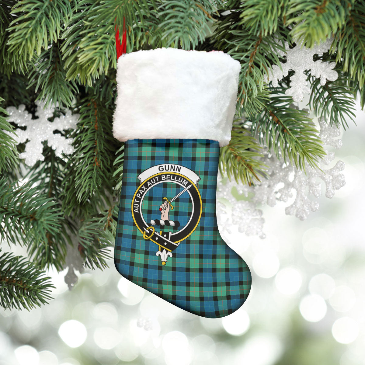 Gunn Ancient Tartan Crest Christmas Stocking