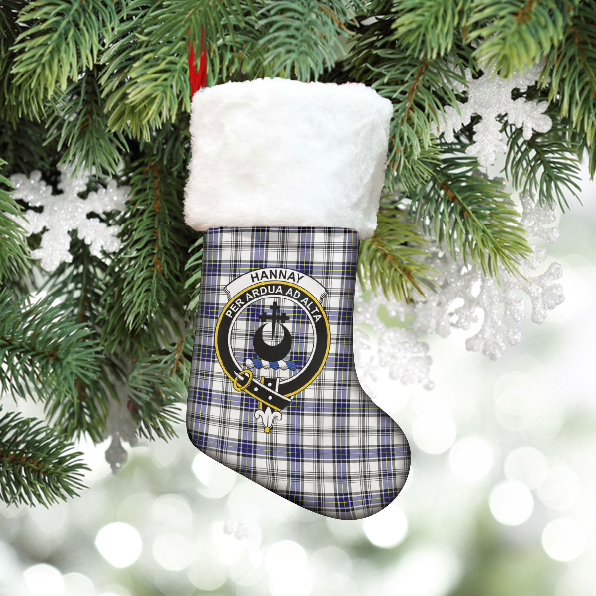 Hannay Modern Tartan Crest Christmas Stocking