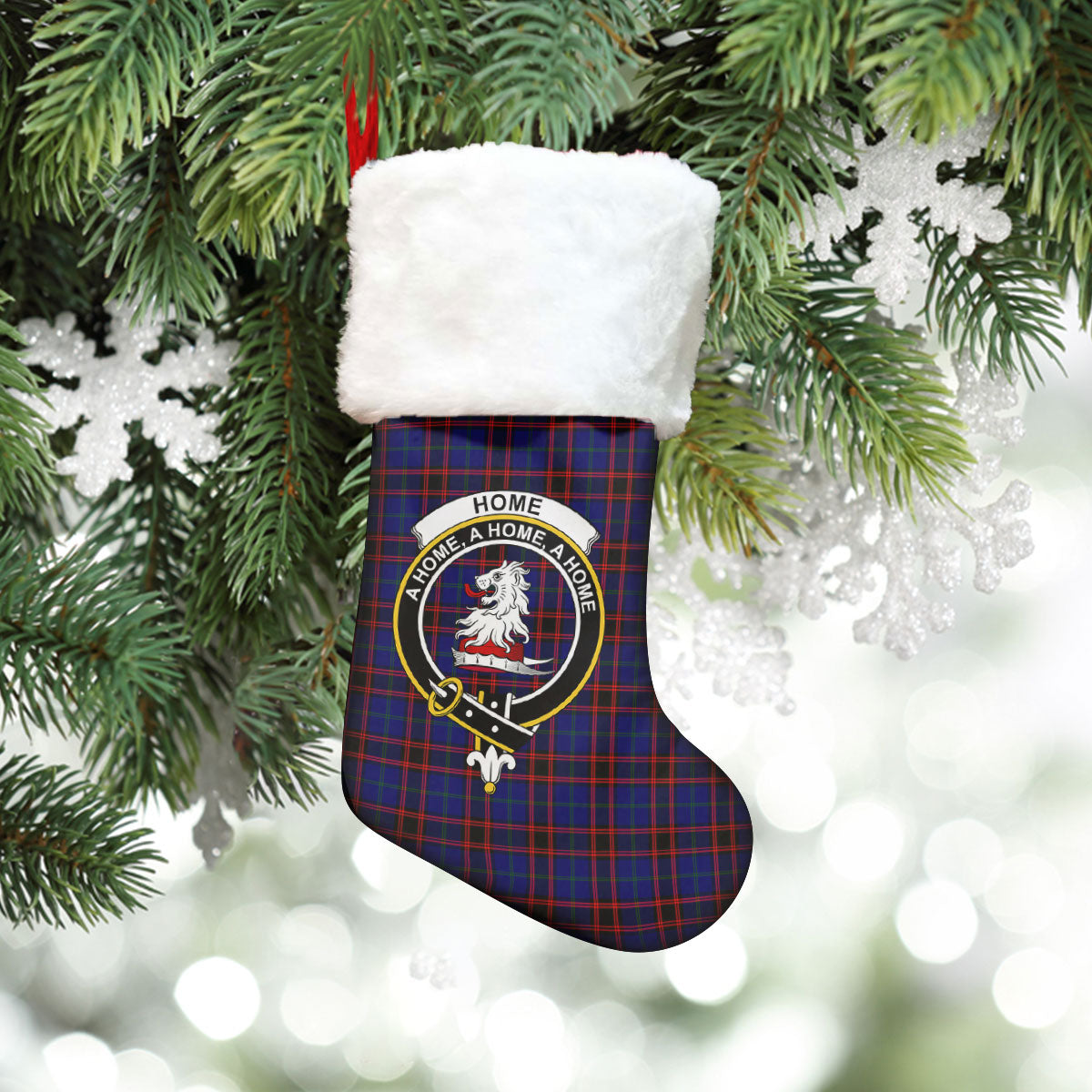 Home Modern Tartan Crest Christmas Stocking