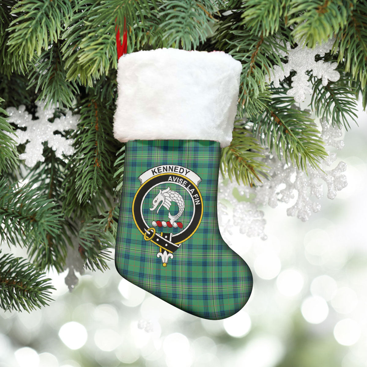 Kennedy Ancient Tartan Crest Christmas Stocking