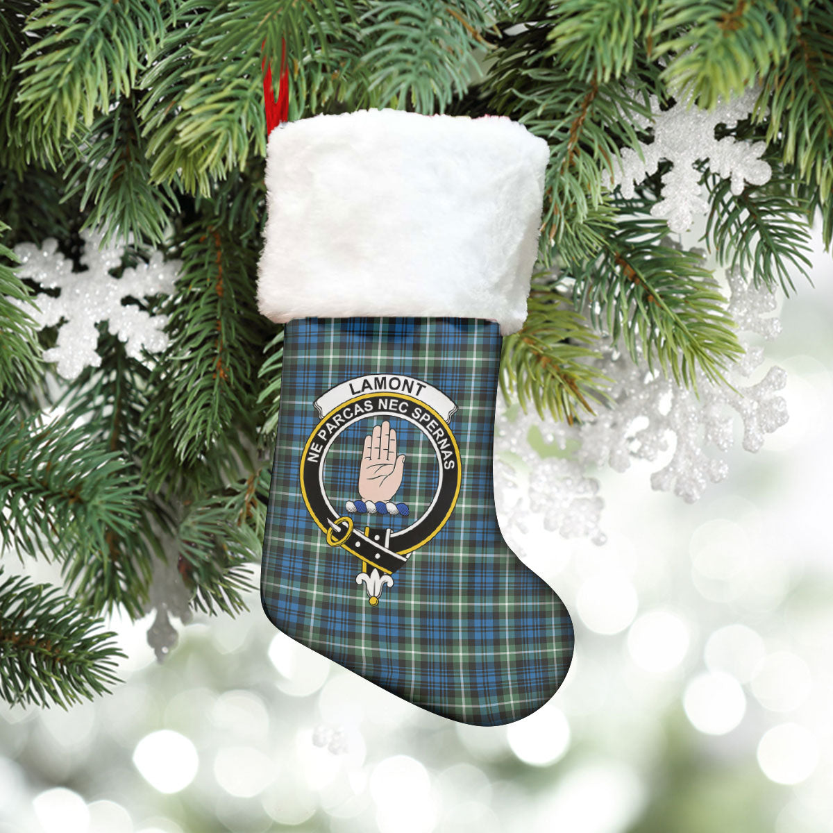 Lamont Ancient Tartan Crest Christmas Stocking