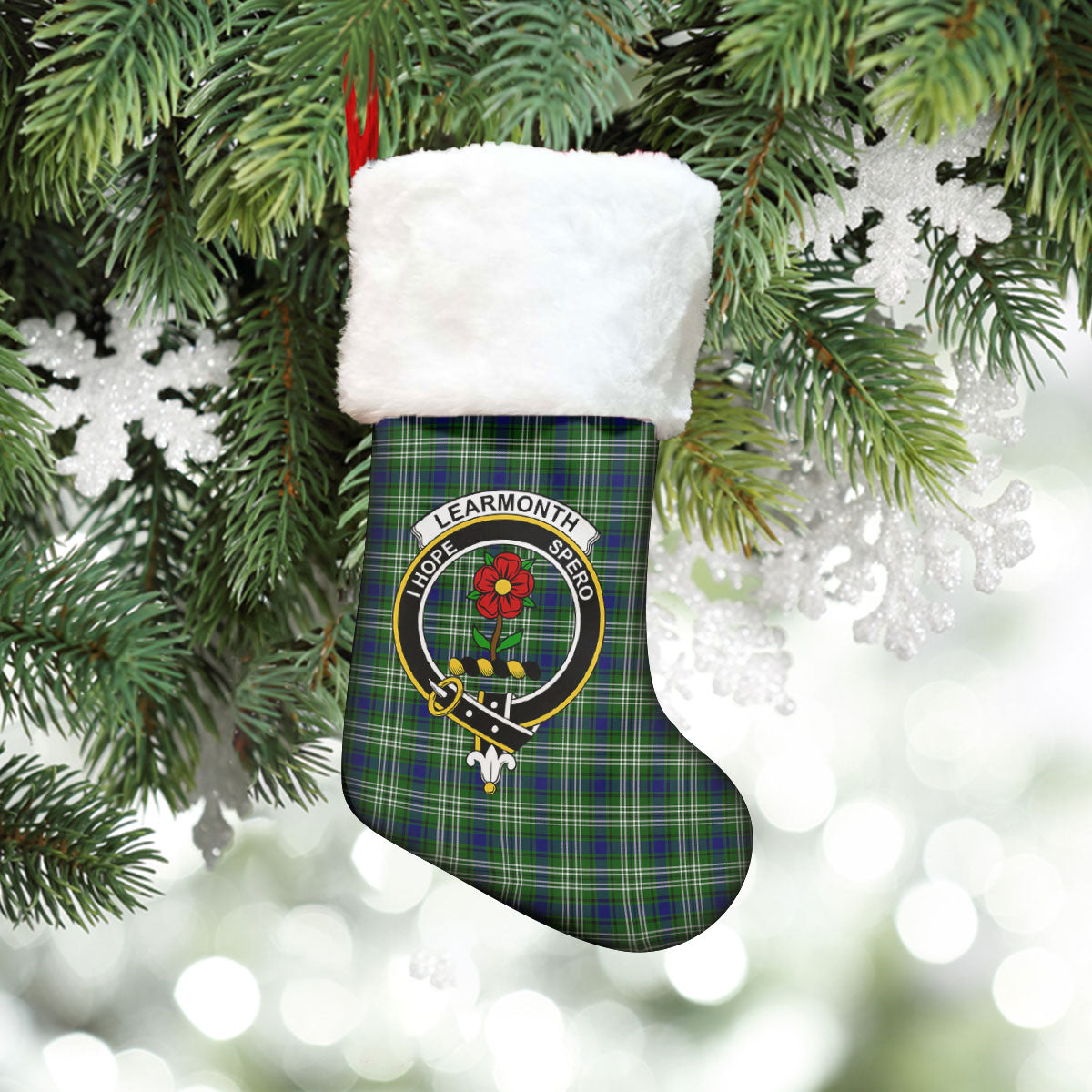 Learmonth Tartan Crest Christmas Stocking