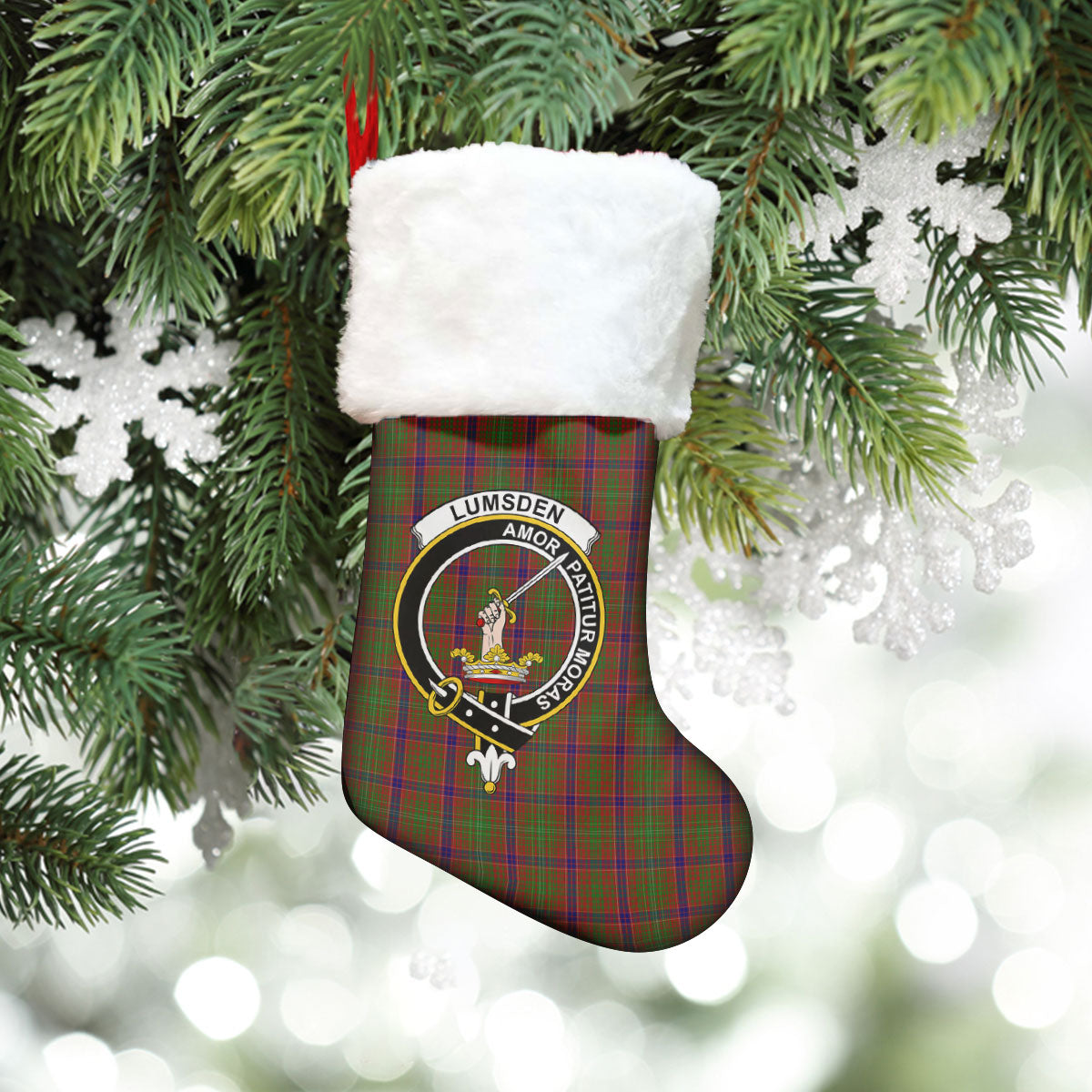 Lumsden Tartan Crest Christmas Stocking