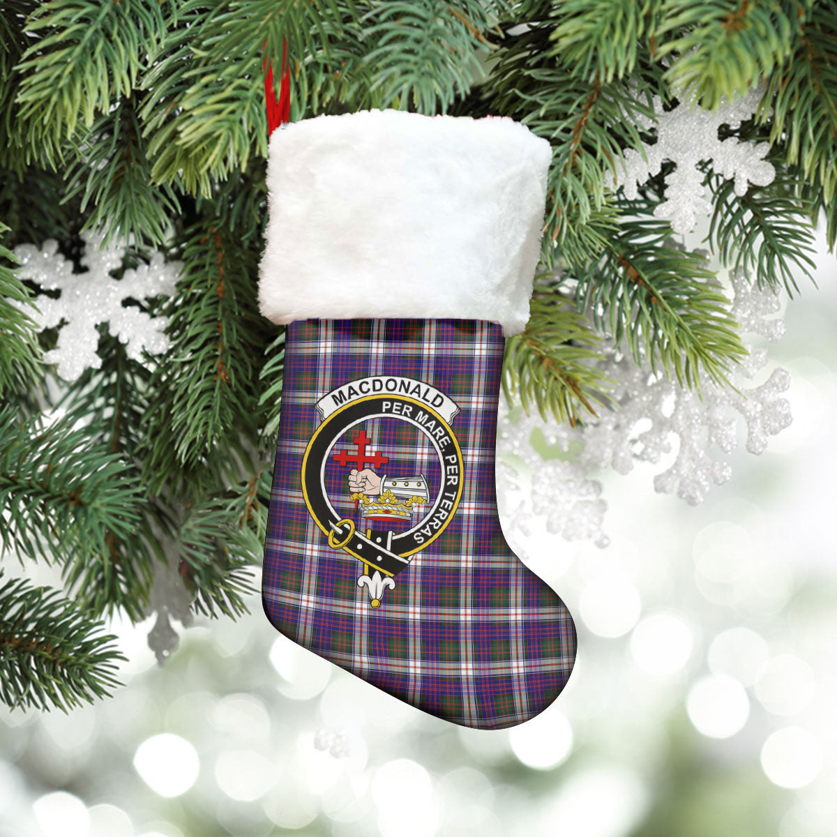 MacDonald Dress Modern Tartan Crest Christmas Stocking