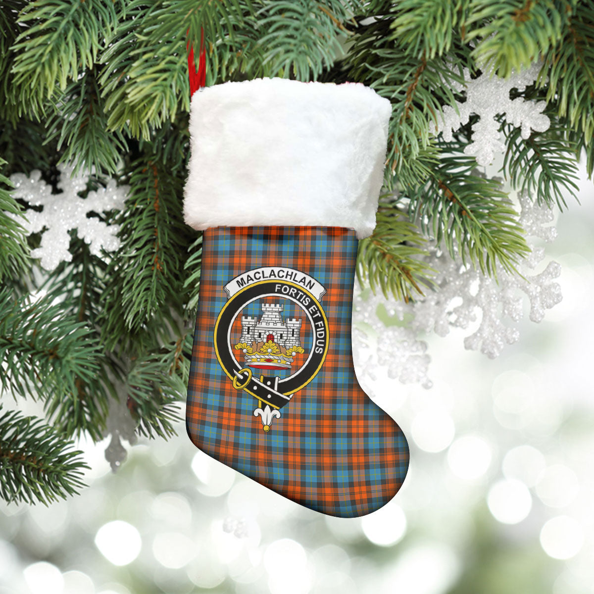 MacLachlan Ancient Tartan Crest Christmas Stocking