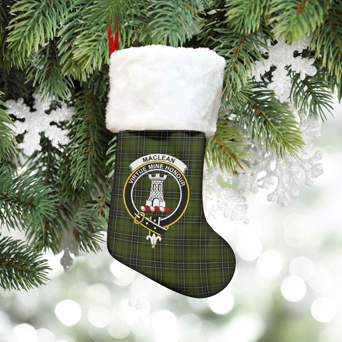 MacLean Hunting Tartan Crest Christmas Stocking