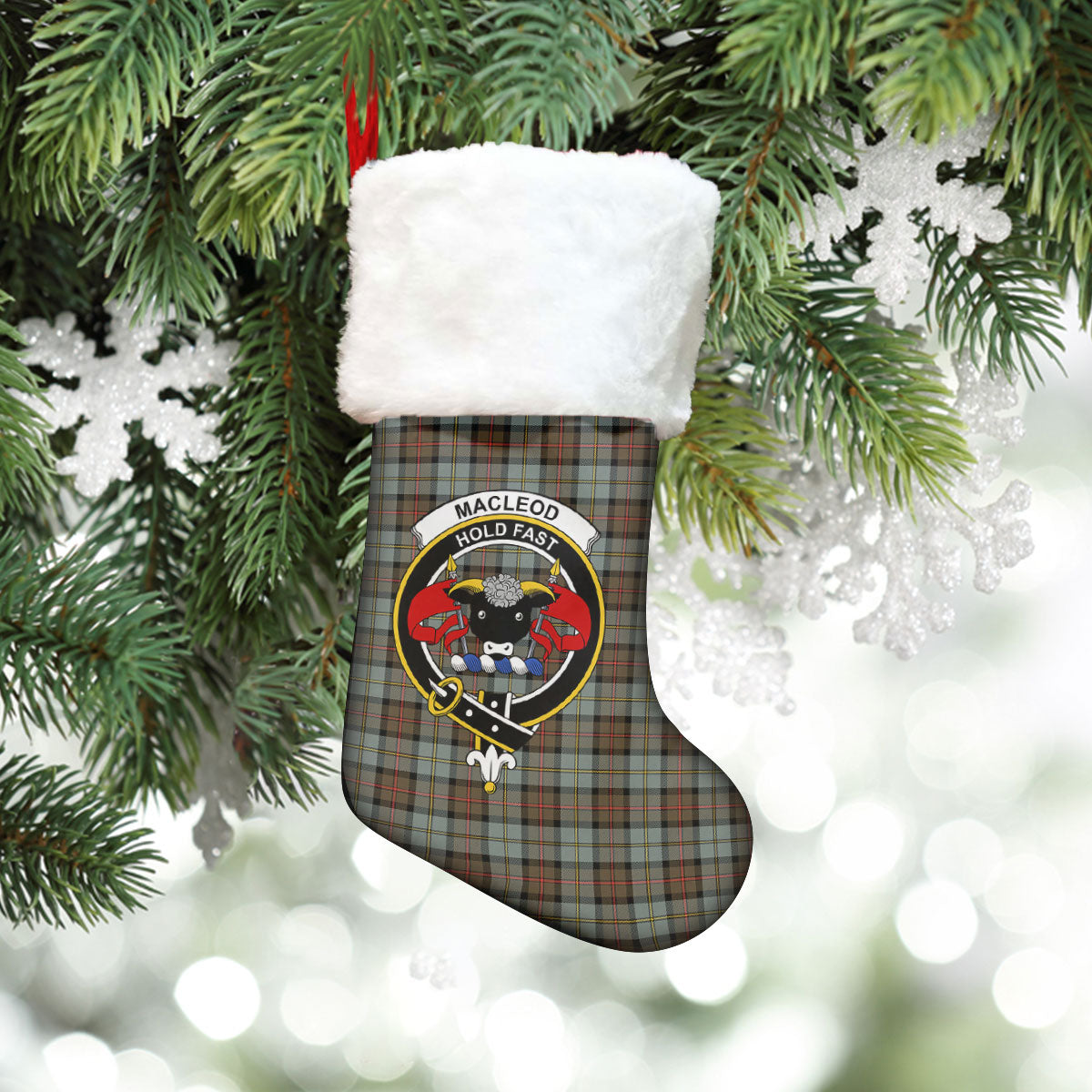 MacLeod of Harris Weathered Tartan Crest Christmas Stocking