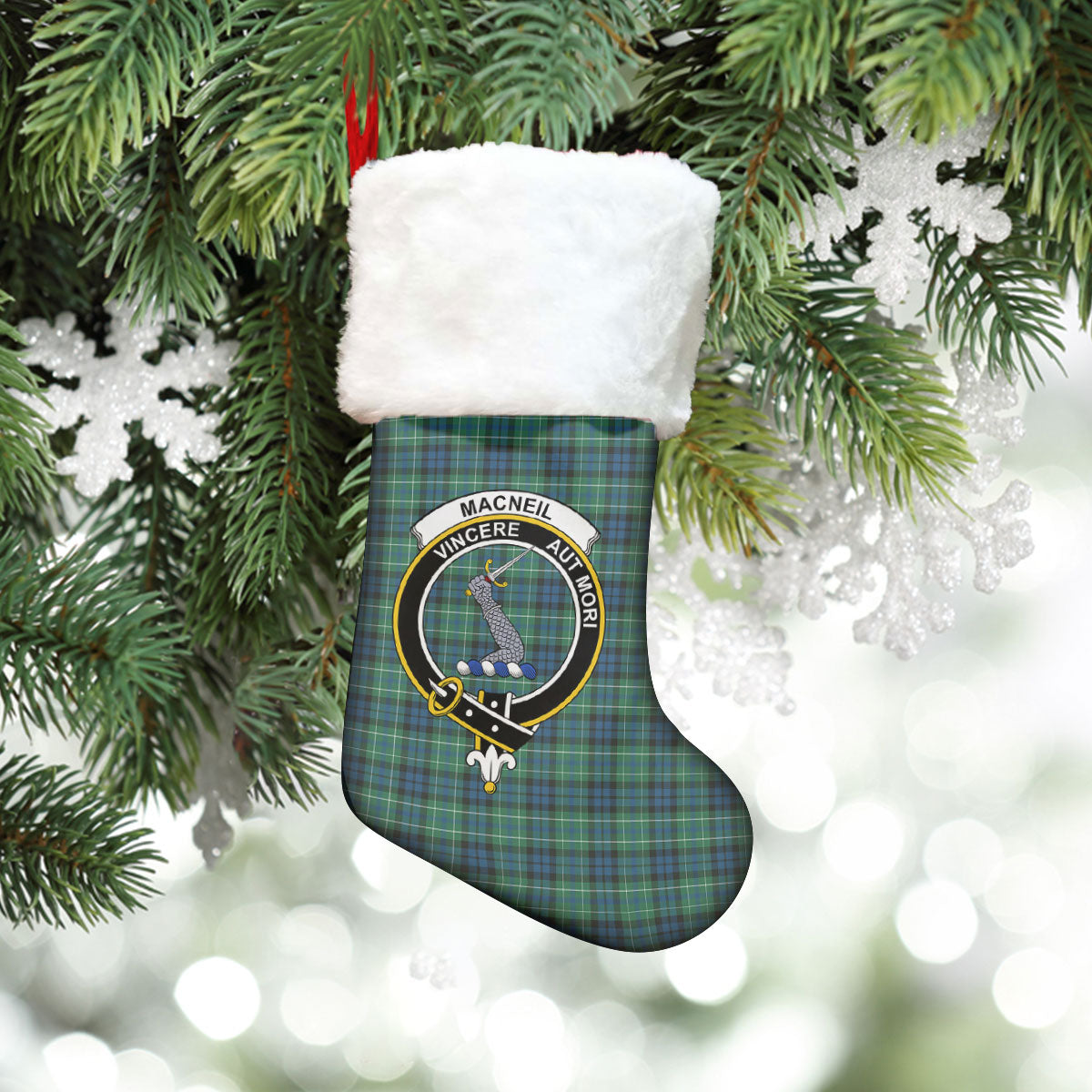 MacNeill of Colonsay Ancient Tartan Crest Christmas Stocking