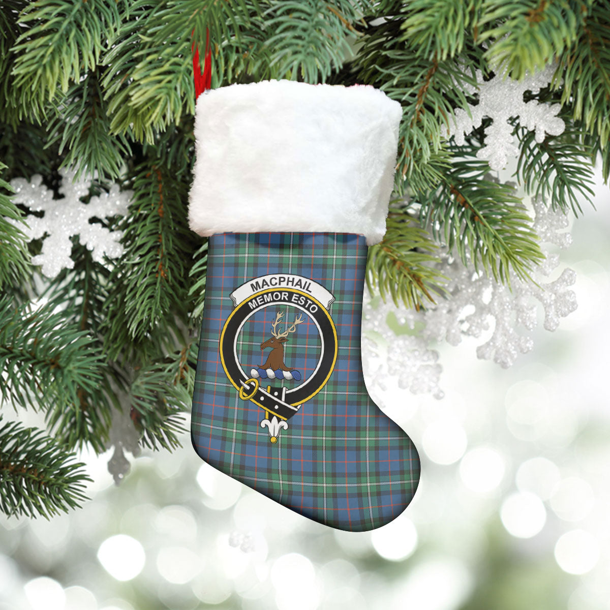 MacPhail Hunting Ancient Tartan Crest Christmas Stocking