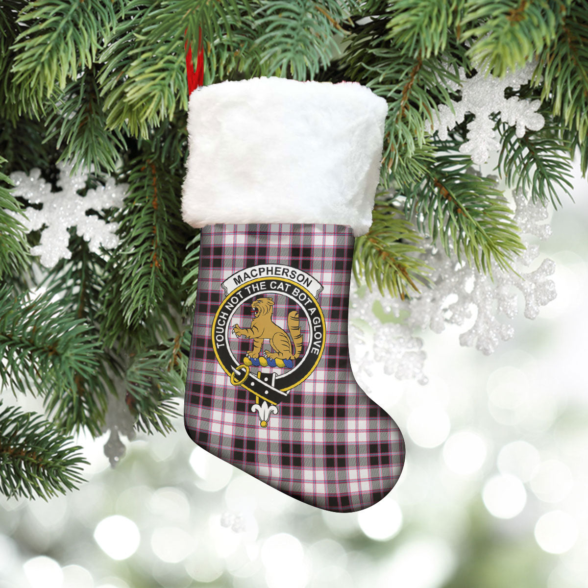 MacPherson Hunting Modern Tartan Crest Christmas Stocking