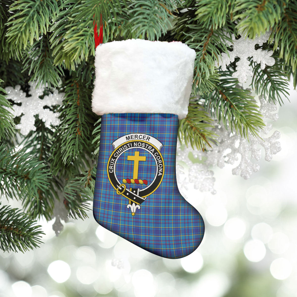 Mercer Modern Tartan Crest Christmas Stocking