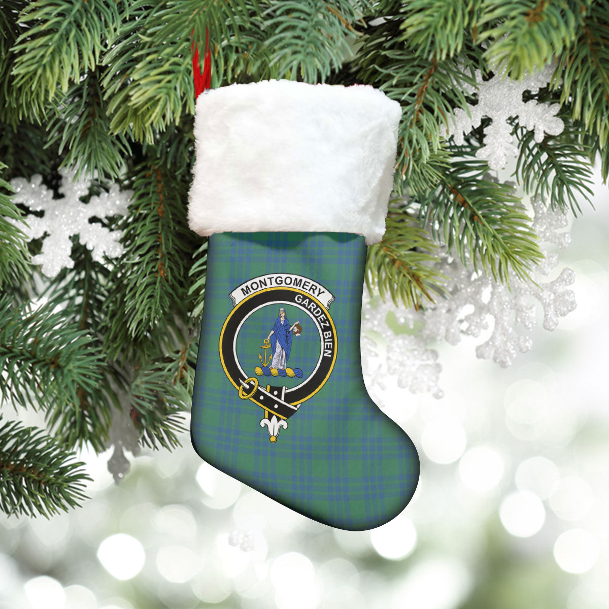 Montgomery Ancient Tartan Crest Christmas Stocking