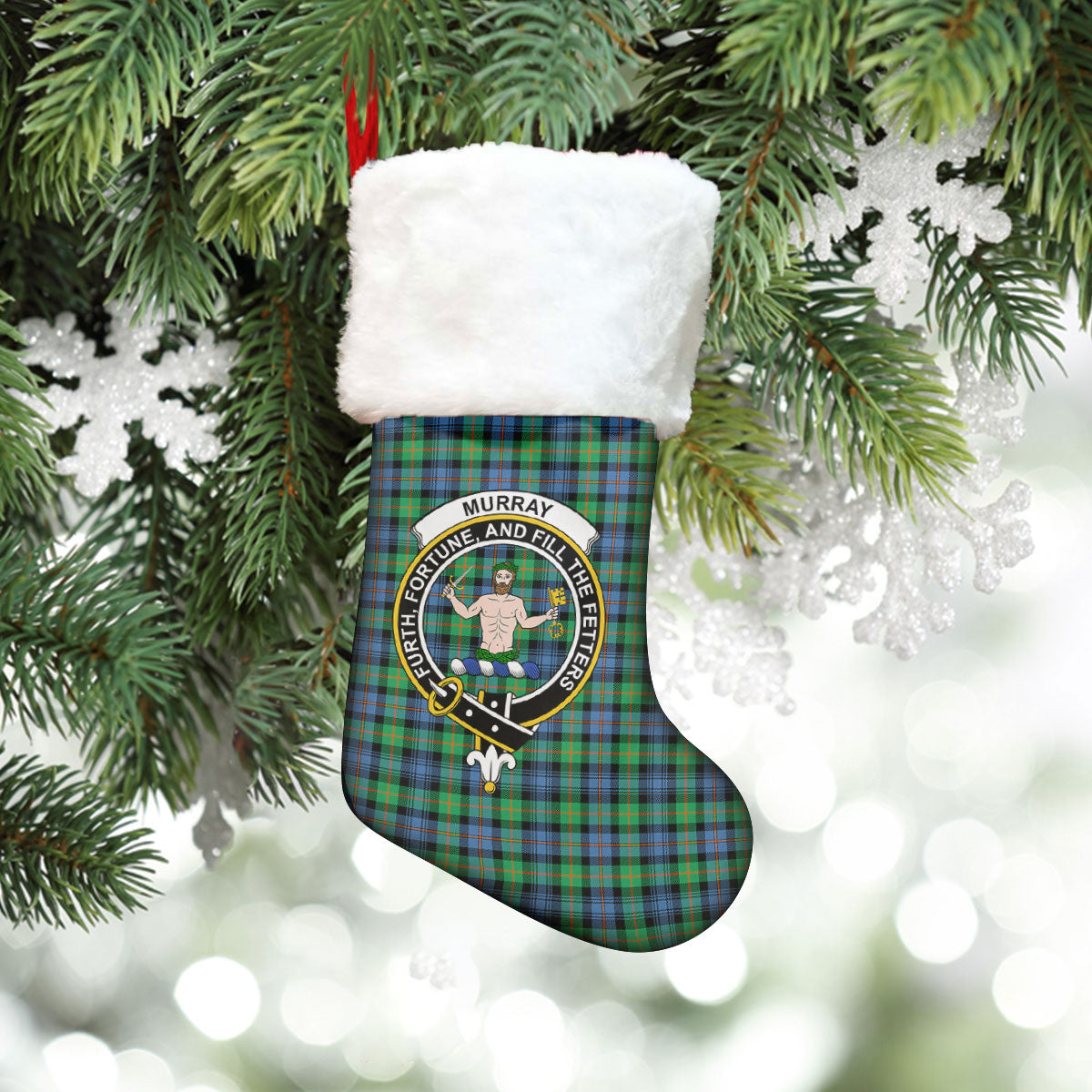 Murray of Atholl Ancient Tartan Crest Christmas Stocking